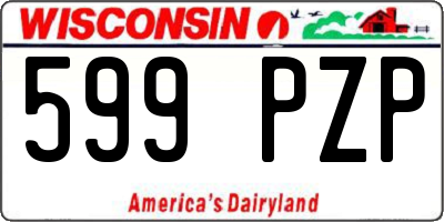 WI license plate 599PZP