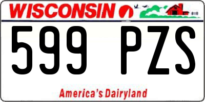 WI license plate 599PZS