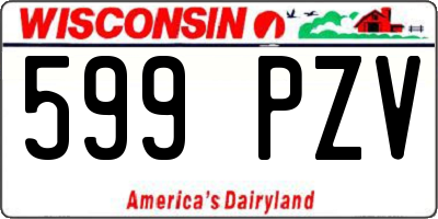 WI license plate 599PZV
