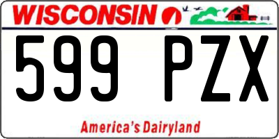 WI license plate 599PZX
