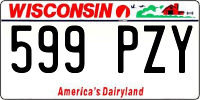 WI license plate 599PZY