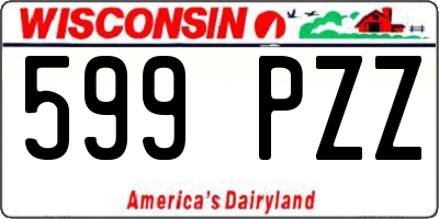 WI license plate 599PZZ