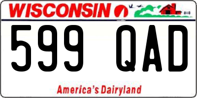 WI license plate 599QAD
