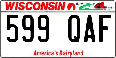 WI license plate 599QAF
