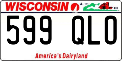 WI license plate 599QLO