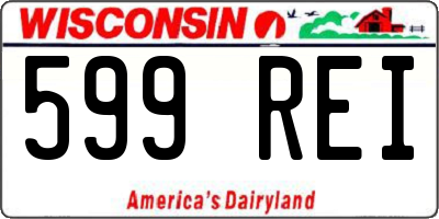 WI license plate 599REI