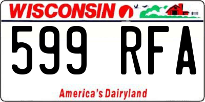 WI license plate 599RFA