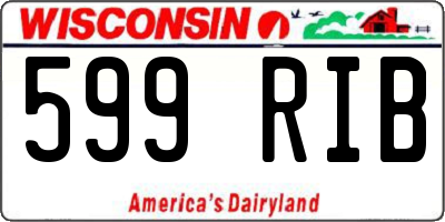 WI license plate 599RIB