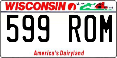 WI license plate 599ROM