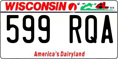 WI license plate 599RQA