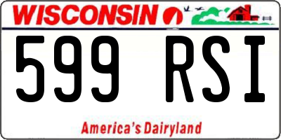 WI license plate 599RSI
