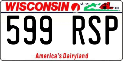 WI license plate 599RSP