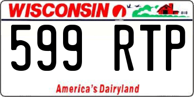 WI license plate 599RTP