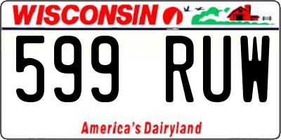 WI license plate 599RUW