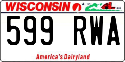 WI license plate 599RWA