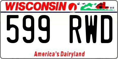 WI license plate 599RWD