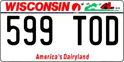 WI license plate 599TOD