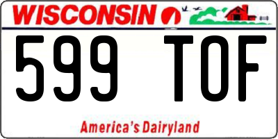 WI license plate 599TOF