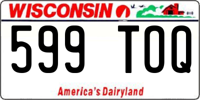 WI license plate 599TOQ