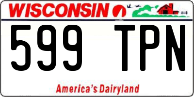 WI license plate 599TPN
