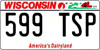 WI license plate 599TSP