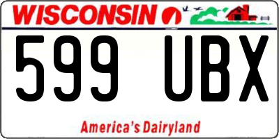 WI license plate 599UBX