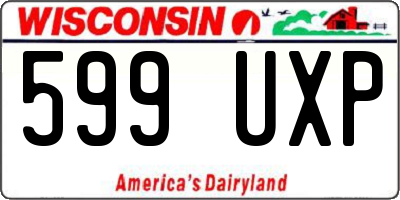 WI license plate 599UXP