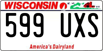 WI license plate 599UXS