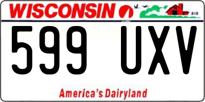 WI license plate 599UXV