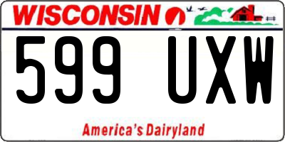 WI license plate 599UXW
