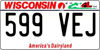 WI license plate 599VEJ