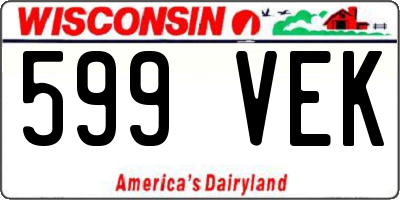 WI license plate 599VEK
