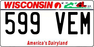 WI license plate 599VEM