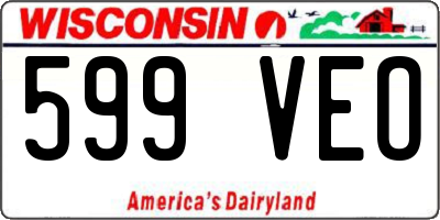 WI license plate 599VEO
