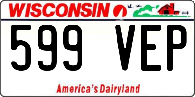 WI license plate 599VEP