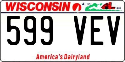 WI license plate 599VEV