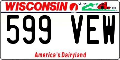 WI license plate 599VEW