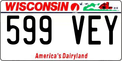 WI license plate 599VEY