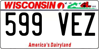 WI license plate 599VEZ