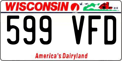 WI license plate 599VFD