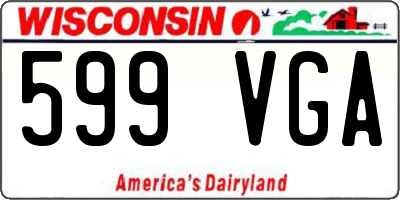 WI license plate 599VGA