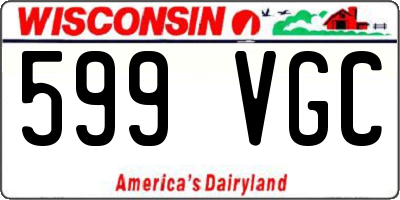 WI license plate 599VGC