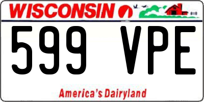 WI license plate 599VPE