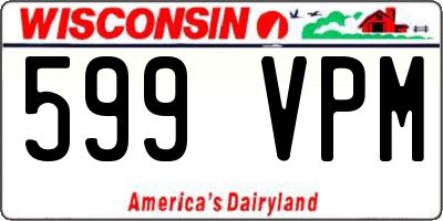 WI license plate 599VPM