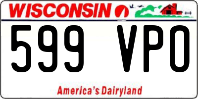 WI license plate 599VPO
