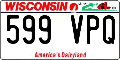 WI license plate 599VPQ
