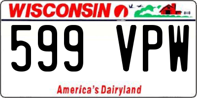 WI license plate 599VPW