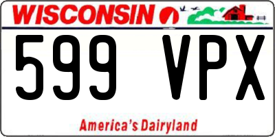 WI license plate 599VPX