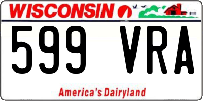 WI license plate 599VRA