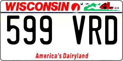 WI license plate 599VRD